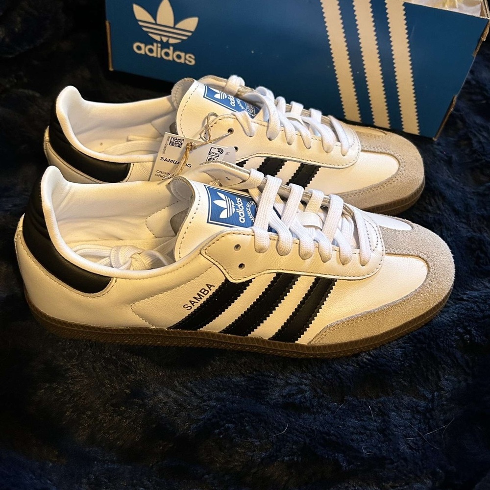 Adidas Samba White and Black Sneakers